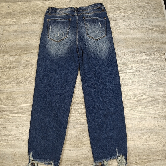 Risen Jeans Matt Crossover Girlfriend Distressed Denim Size 13 (31) High Rise - Picture 4 of 13